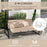 2-in-1 Garden Swing Chair for 3 Person w/ Adjustable Canopy Light Brown