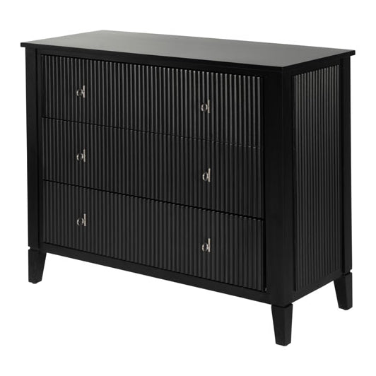 Heidi Black Chest of Drawers Brass/Silver