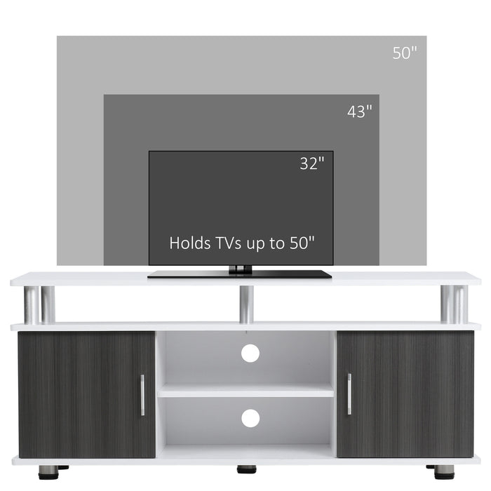 TV Cabinet Stand Entertainment Center Media Console Storage Grey, White