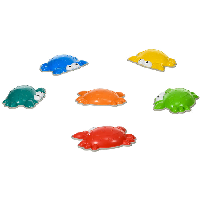 ZONEKIZ 6PCs Kids Stepping Stones with TPE Anti-slip Edge, 6PCs Crab-shaped Balance River Stones, Obstacle Courses, Stackable