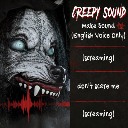 67" Animated Pop-Up Ghost with Werewolf Mask, Light Up Animated Prop