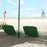 Metal Frame PE Fabric 2 Pieces Outdoor Beach Reclining Chair Set w/ Pillow Green