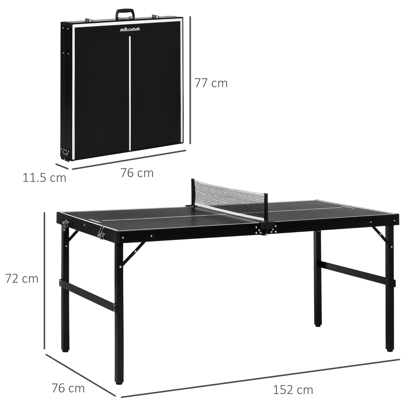 5ft Mini Table Tennis Table, Folding Ping Pong Table