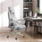 Home Office Chair w/ Manual Footrest Recliner Padded Modern Adjustable Swivel Seat w/ 2 Pillows Armrest Ergonomic Grey