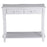 Wooden Console Table with Storage Shelf Two Drawers for Entryway White