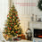 6ft Artificial Christmas Tree with Warm White LED Light, Metal Base