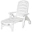 2PCs Outdoor Folding Sun Lounger Recliner on Wheels w/ 5-Position Backrest, White