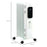 1630W Oil Filled Radiator, 7 Fin, Portable Electric Heater with LED Display, 24H Timer, 3 Heat Settings, Safety Cut-Off Remote Control-White