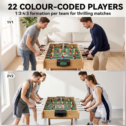 4ft Table Football, Foosball Table Game for Adults, Natural Wood