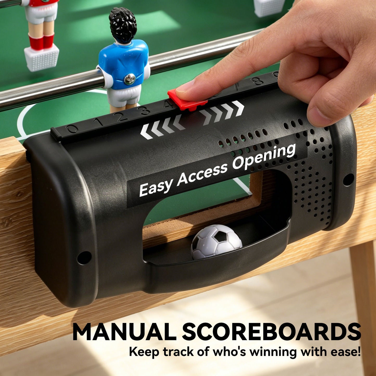 4ft Table Football, Foosball Table Game for Adults, Natural Wood