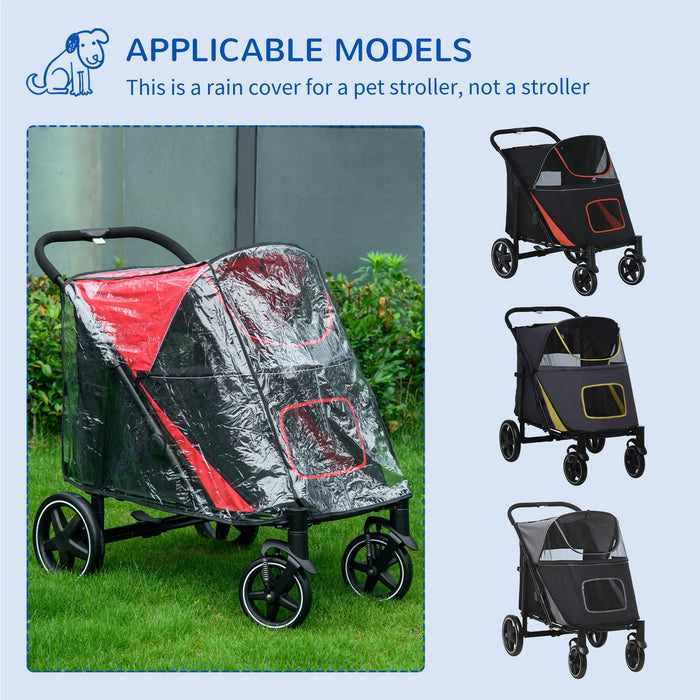 Dog Stroller Rain Cover, Cover for Dog Pram Stroller Buggy for Large Medium Dogs with Rear Entry