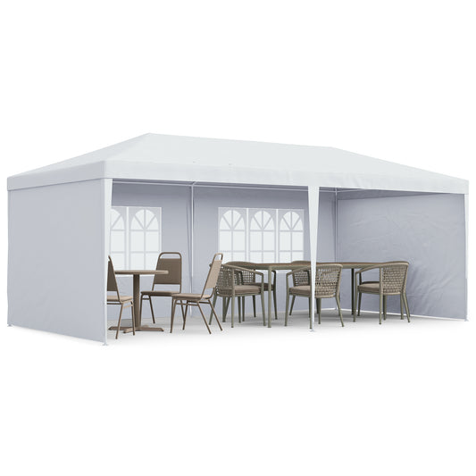 6m x 3m Garden Gazebo Marquee Canopy Party Tent Canopy Patio White