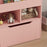 Kids Bookcase, Toy Box w/ Storage Drawer, Wheels for Bedroom - Pink