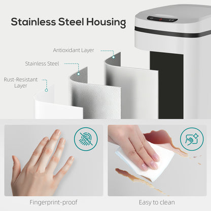 12L Sensor Bin, Automatic Touchless Motion Sensor Kitchen Bin, White