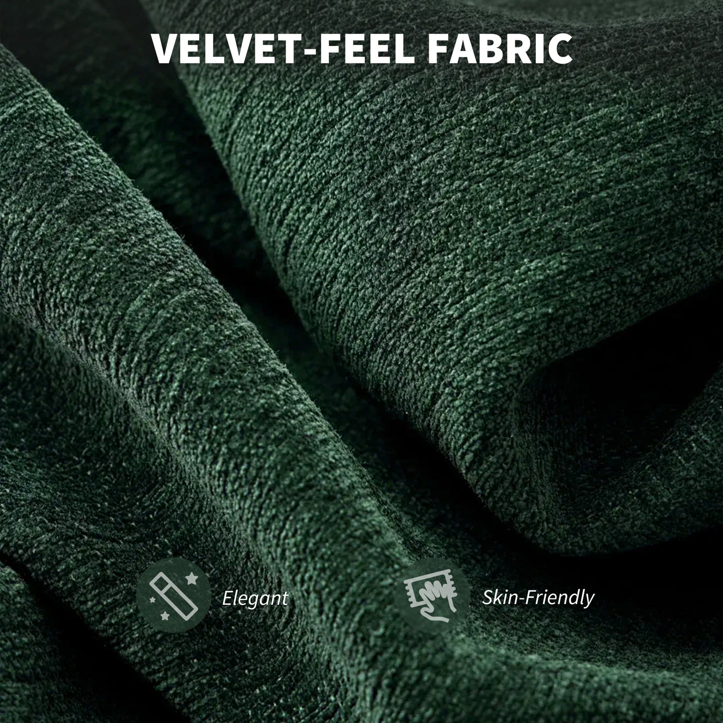 Modern Velvet Office Desk Chair for Bedroom, Living Room, Dark Green