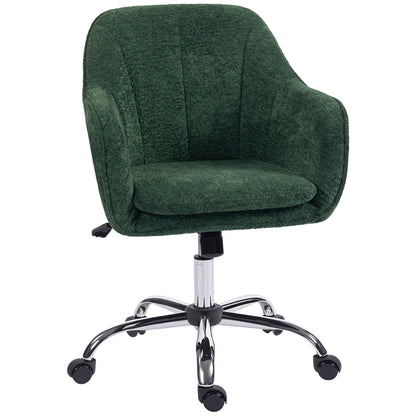 Modern Velvet Office Desk Chair for Bedroom, Living Room, Dark Green