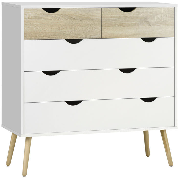 Chest of Drawers, 5 Drawer Dresser, Storage Organizer Side Cabinet for Bedroom, Living Room