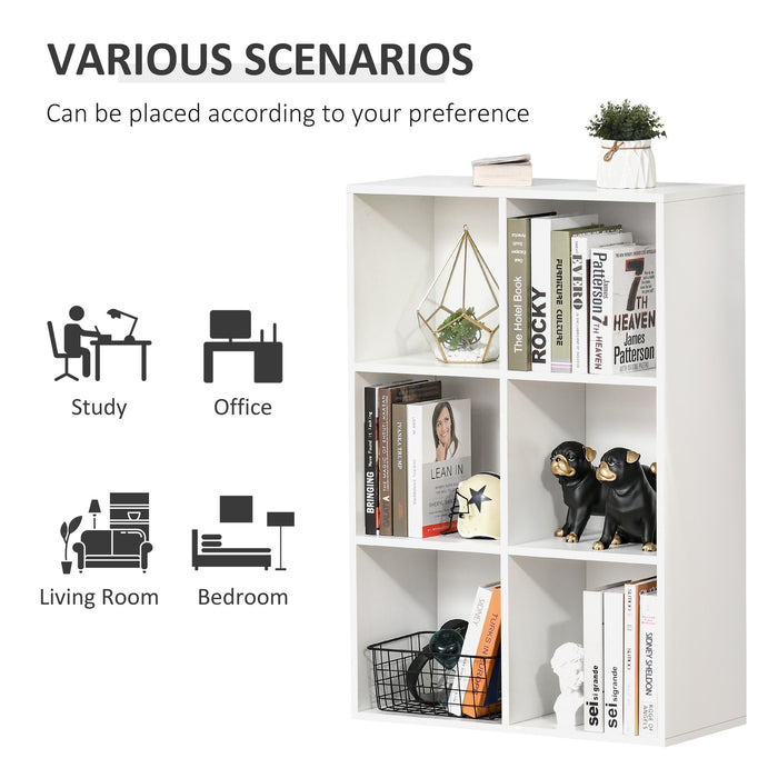 Cubic Cabinet Bookcase Storage Shelves for Home Office, White