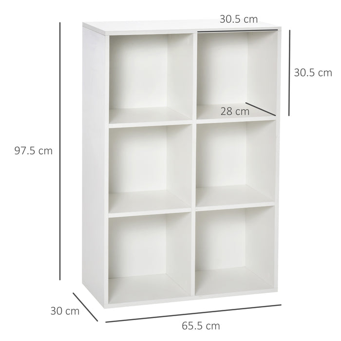 Cubic Cabinet Bookcase Storage Shelves for Home Office, White