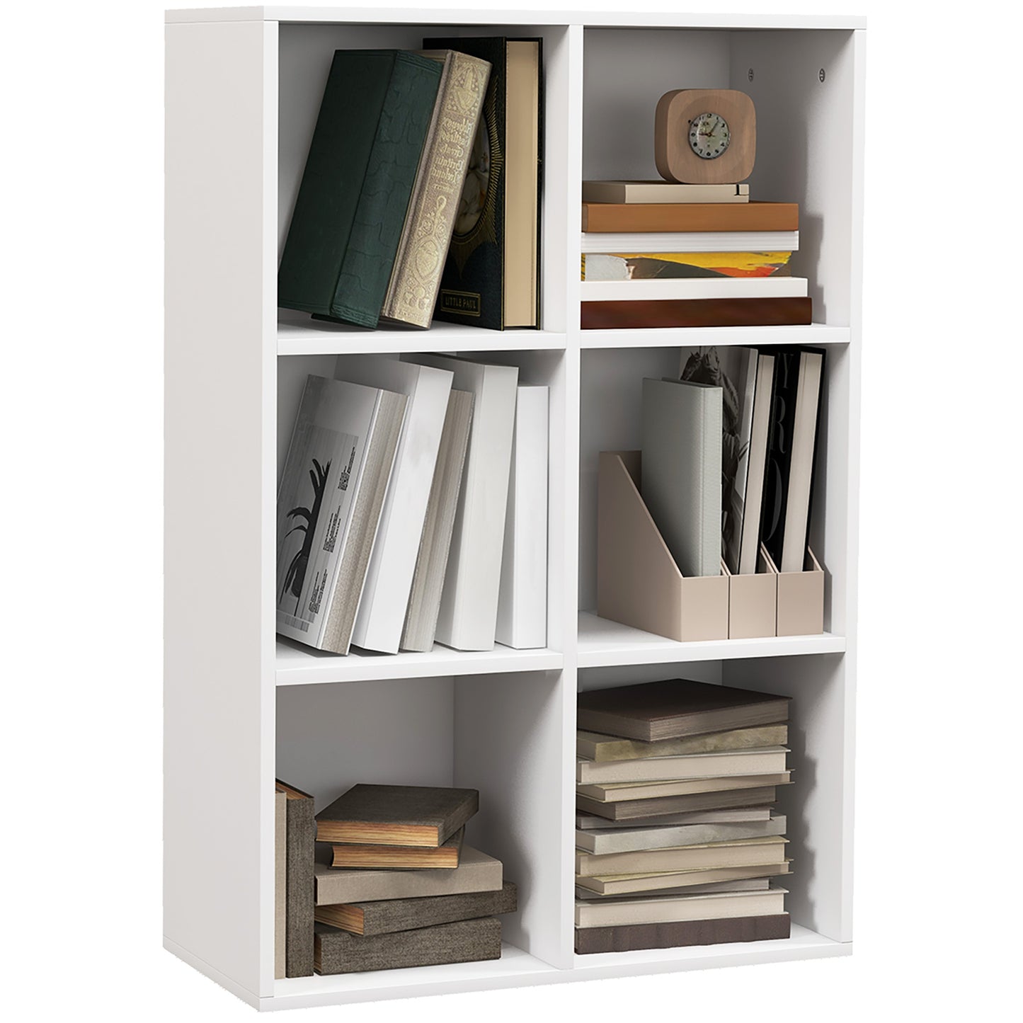 Cubic Cabinet Bookcase Storage Shelves for Home Office, White