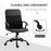 PVC Leather & Mesh Panel Blend Office Chair Swivel Seat w/ Padding Ergonomic Desk Adjustable Height Tilt 5 Wheels Stylish Black