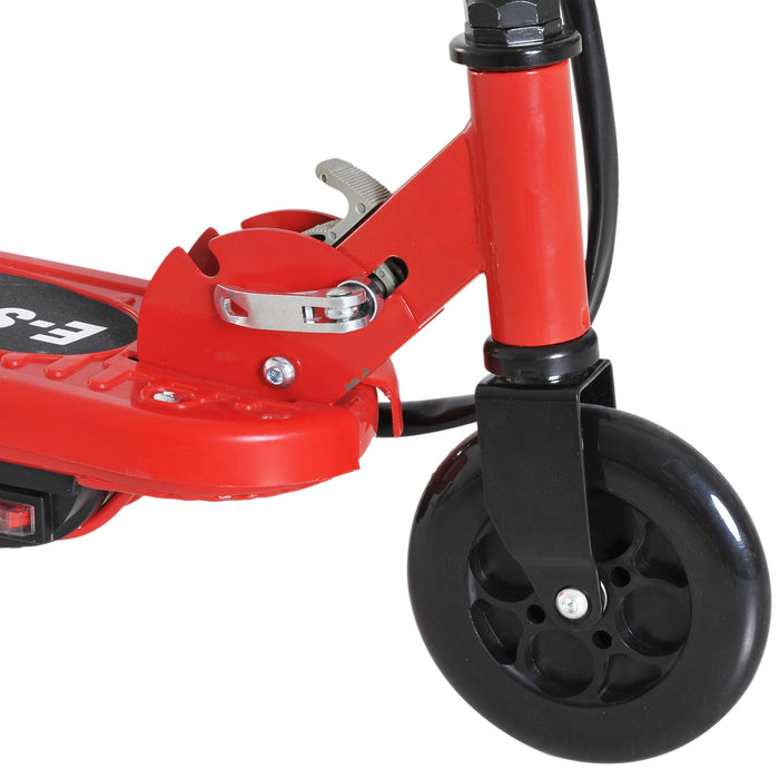 Kids Folding Electric Bike Children E Scooter Ride on Toy 2x12V Recharge Battery 120W Adjustable Height PU Wheels Suitable for 7 - 14 yrs Red