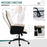 High Back Office Chair, Linen Fabric Computer Desk Chair with Armrests, Tilt Function, Adjustable Seat Height, Beige