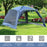 5-8 Person Camping Tent, Portable Dome Tent, Outdoor Screen House Sun Shelter, 360x355x215cm - Blue/Green