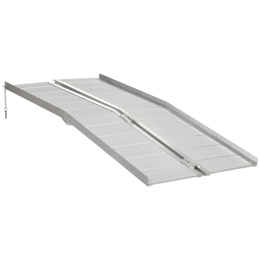 Textured Aluminum Folding Wheelchair Ramp, 183 x 72 cm Portable Threshold Ramp, for Scooter Steps Home Stairs Doorways