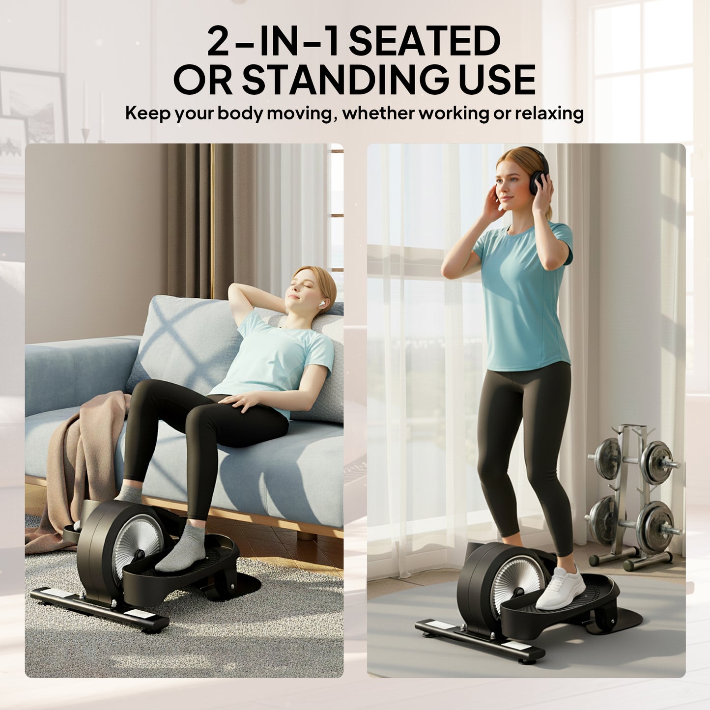 Under Desk Elliptical Machine, Pedal Exerciser with LCD Monitor