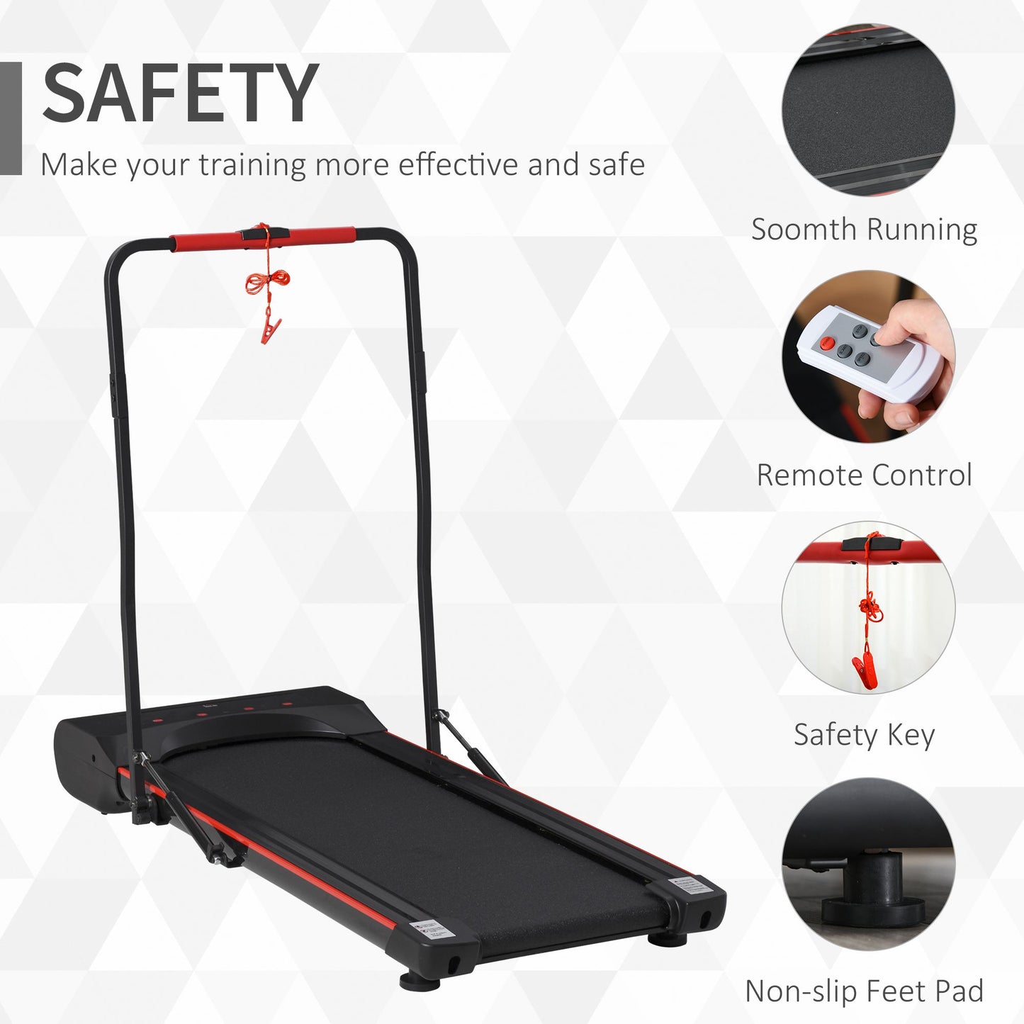Foldable Walking Machine Treadmill 1-6km/h with LED Display & Remote Control Exercise Fitness for Home