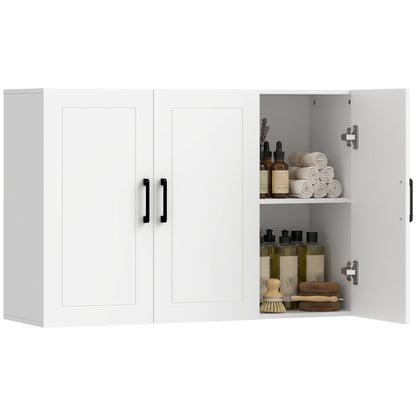 Wall Mounted Bathroom Cabinet with Adjustable Shelves, White