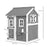 Wooden Playhouse for Kids with Doors, Windows, Plant Box, Floors, for 3-8 Years Old, Garden, Lawn, Patio, Grey