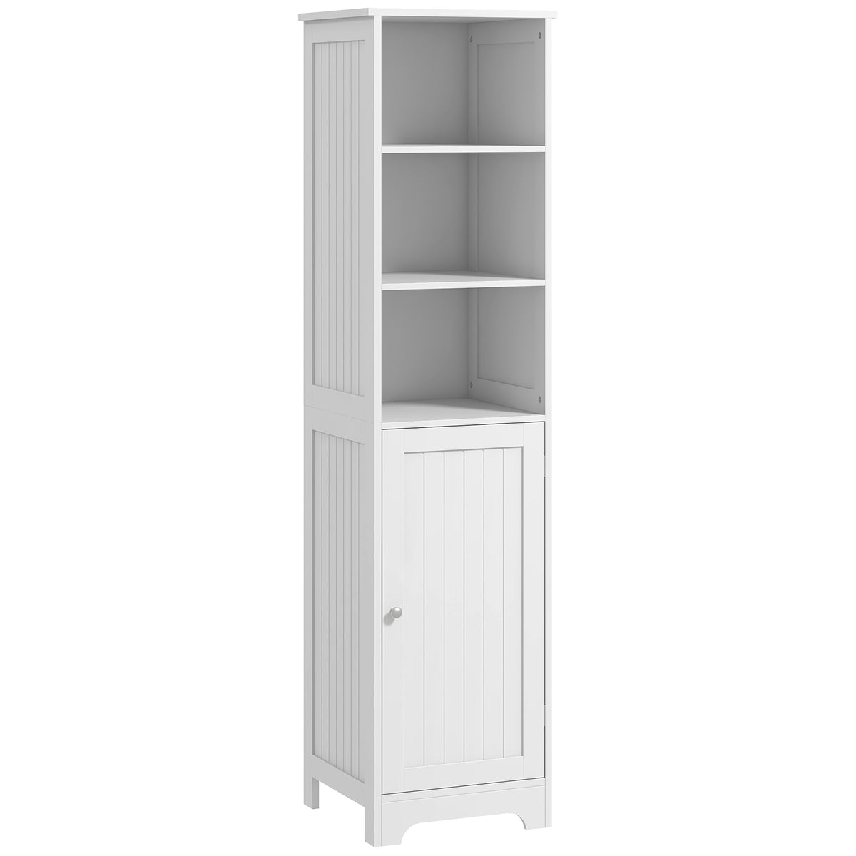 Freestanding Bathroom Tall Cabinet with Adjustable Shelf, White