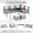 6-Seater Garden Outdoor Patio Rattan Corner Dining Set Wicker Sofa, Foot Stool, Dining Table with White Cushions, Mixed Grey