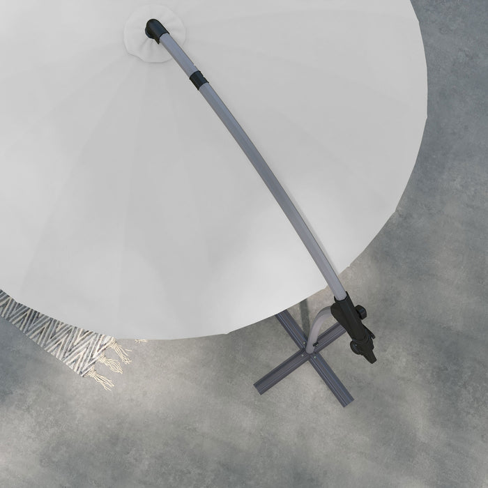 2.7m Cantilever Parasol, with Cross Base - Grey