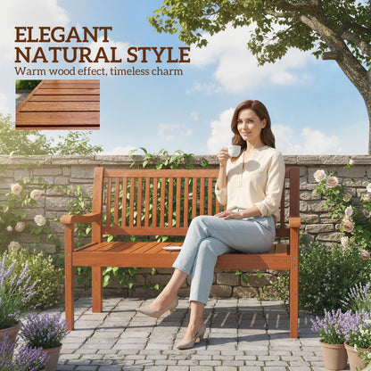 Garden Bench 2 Seater, Wooden Outdoor Bench with Waterproof Cover