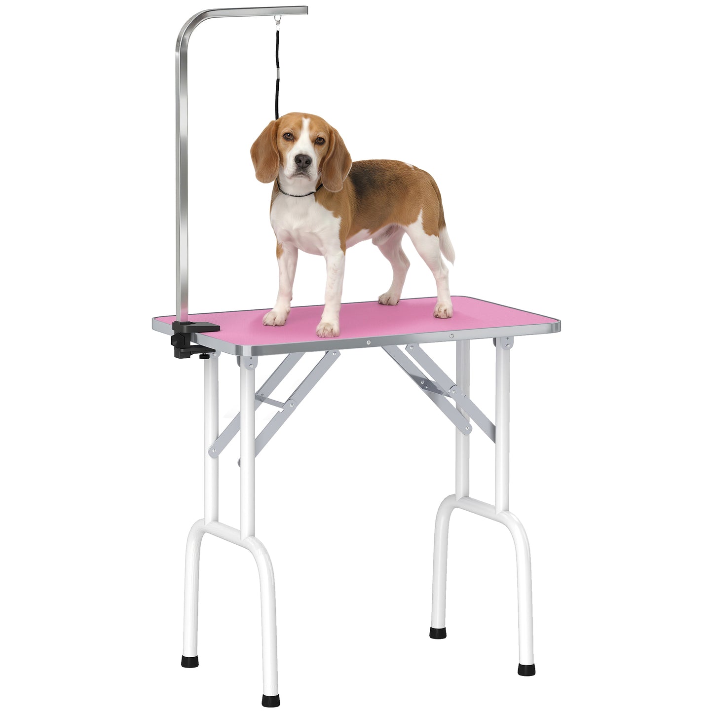 Foldable Dog Grooming Table Adjustable Arm for Small Dogs 81x49x80 cm