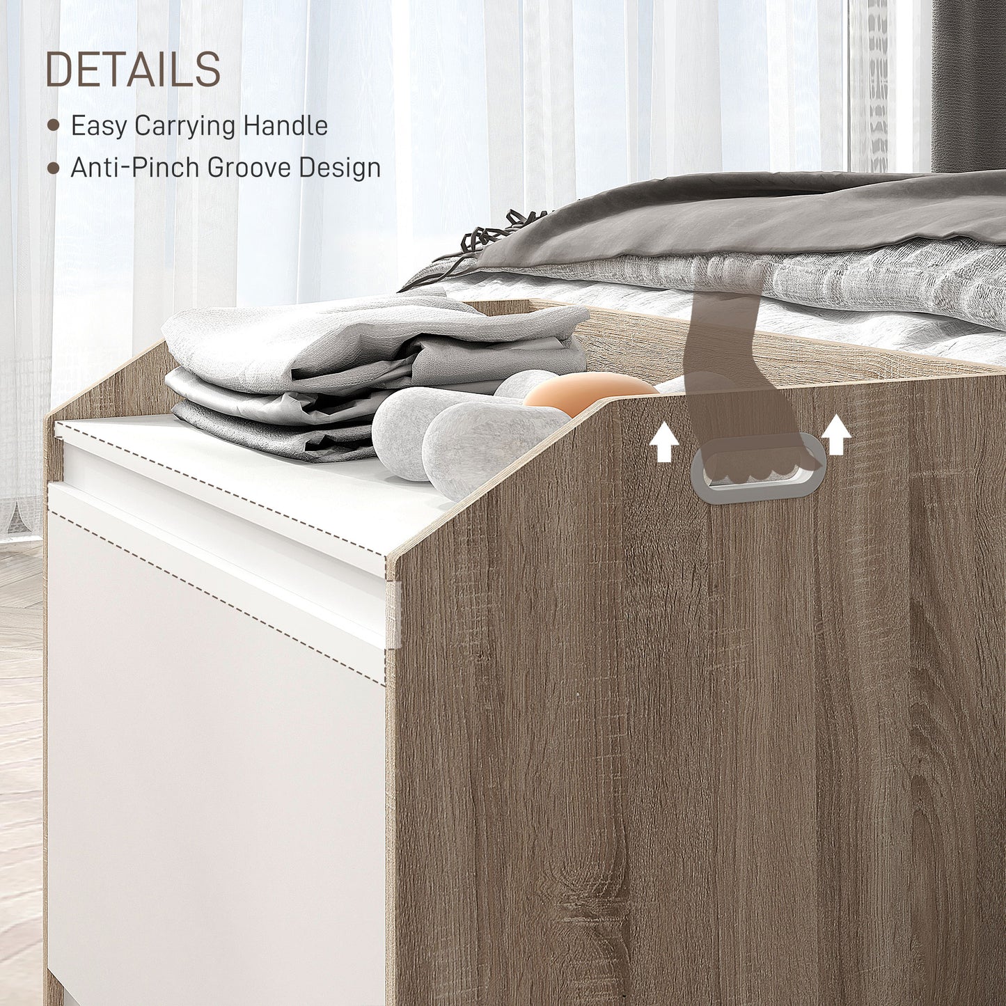 Storage Bench Lift Top Cabinet Accent Seat Storage Box for Entryway