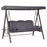 3 Seater Garden Swing Chair Outdoor Hammock Bench w/ Adjustable Canopy, Cushions and Cup Trays, Steel Frame, Grey