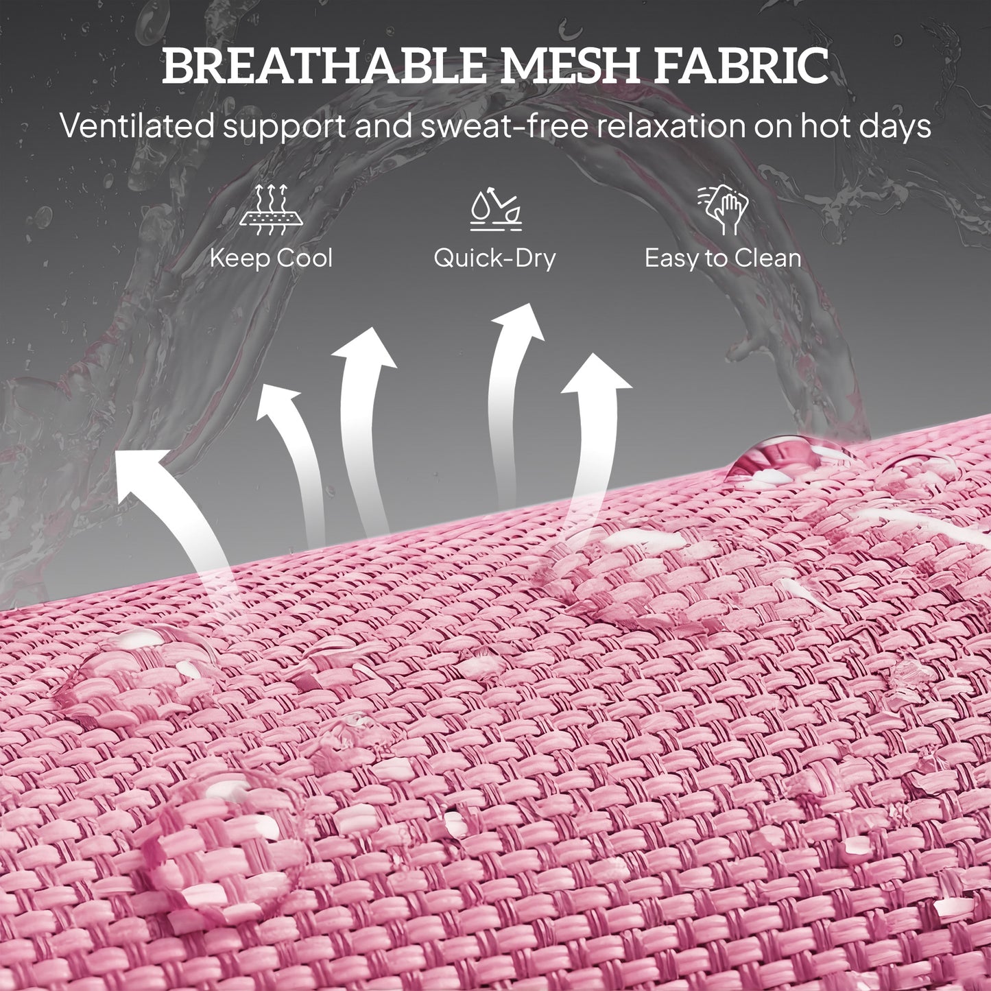 Adjustable Sun Bed Garden Lounger Recliner Relaxing Camping Pink