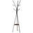 180cm Free Standing Metal Coat Rack Stand 9 Hooks Clothes Tree with 1 Shelf Hat Display Hall Tree Hanger Bag Umbrella Hanging Organiser, Brown