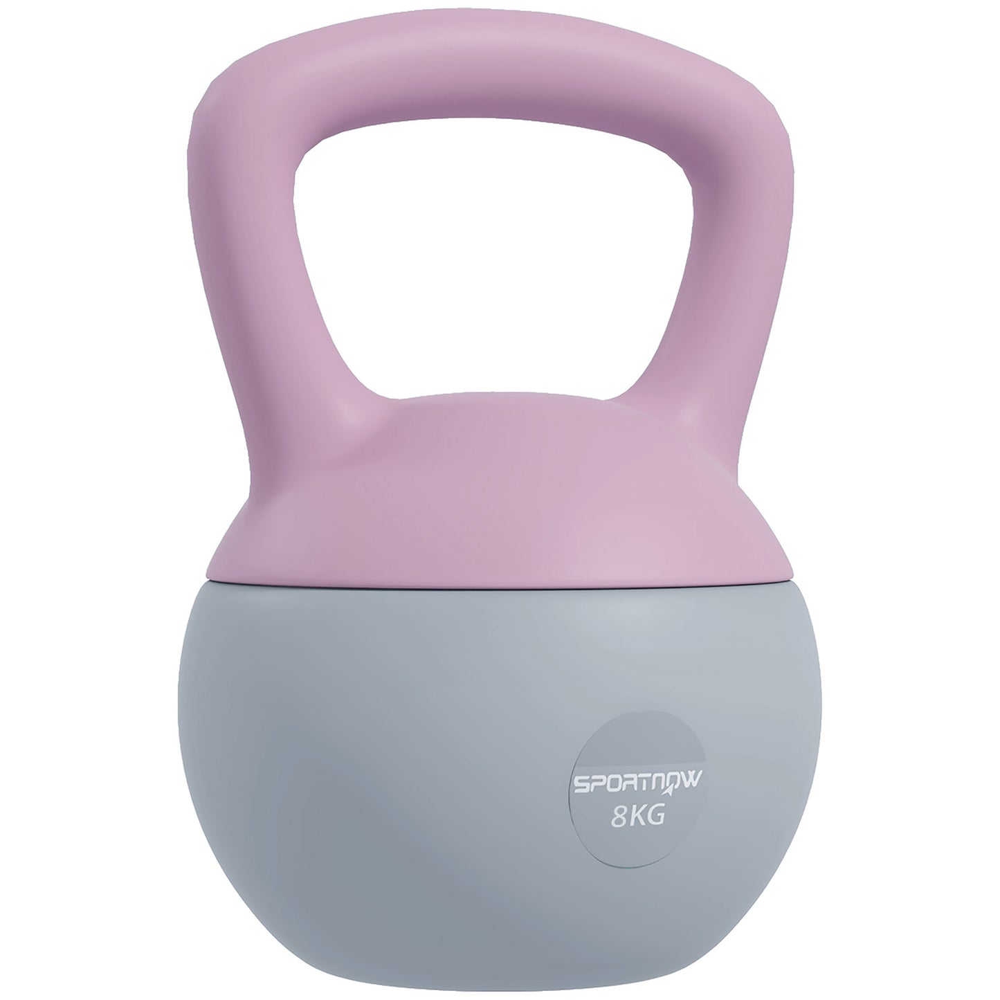 8KG Kettlebell with Soft Body and Non-Slip Handle, Purple and Grey