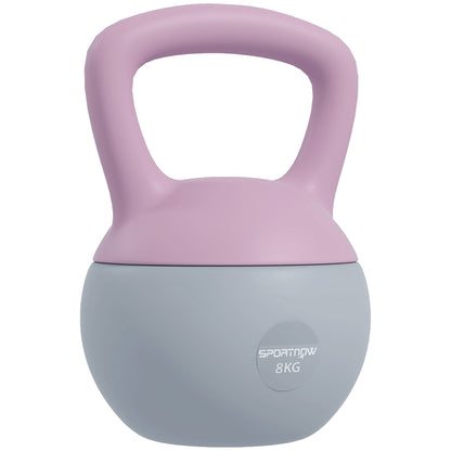8KG Kettlebell with Soft Body and Non-Slip Handle, Purple and Grey