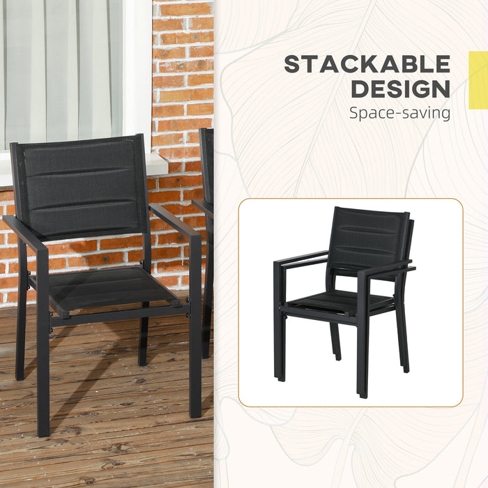 Set of Two Aluminium Stacking Garden Chairs