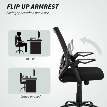 Vinsetto Mesh Swivel Office Chair Task Computer Chair w/ Lumbar Support, Black