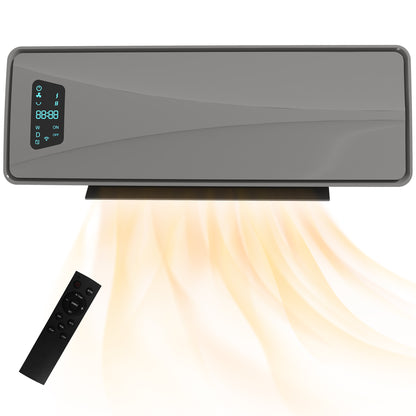 2000W Ceramic Electric Heater with Fan, Wall Heater, Grey