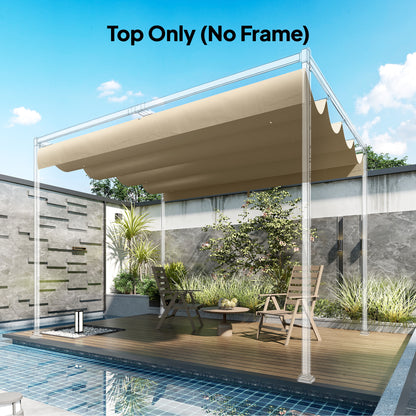 Retractable Pergola Canopy Only for 4 x 3 m Pergola, Khaki