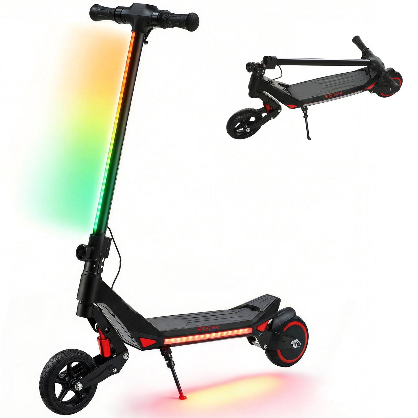Electric Scooter for Kids, Foldable E Scooter for Age Age 6+ Black