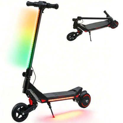 Electric Scooter for Kids, Foldable E Scooter for Age Age 6+ Black